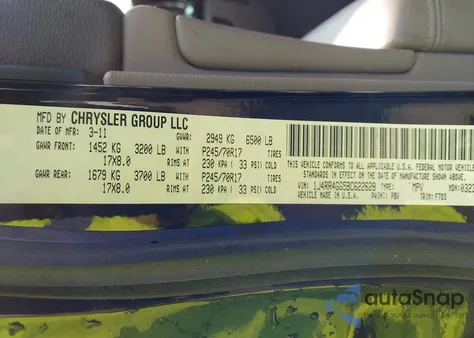 2011 Jeep Grand Cherokee Laredo from USA, damaged, VIN 1J4RR4GG5BC622628